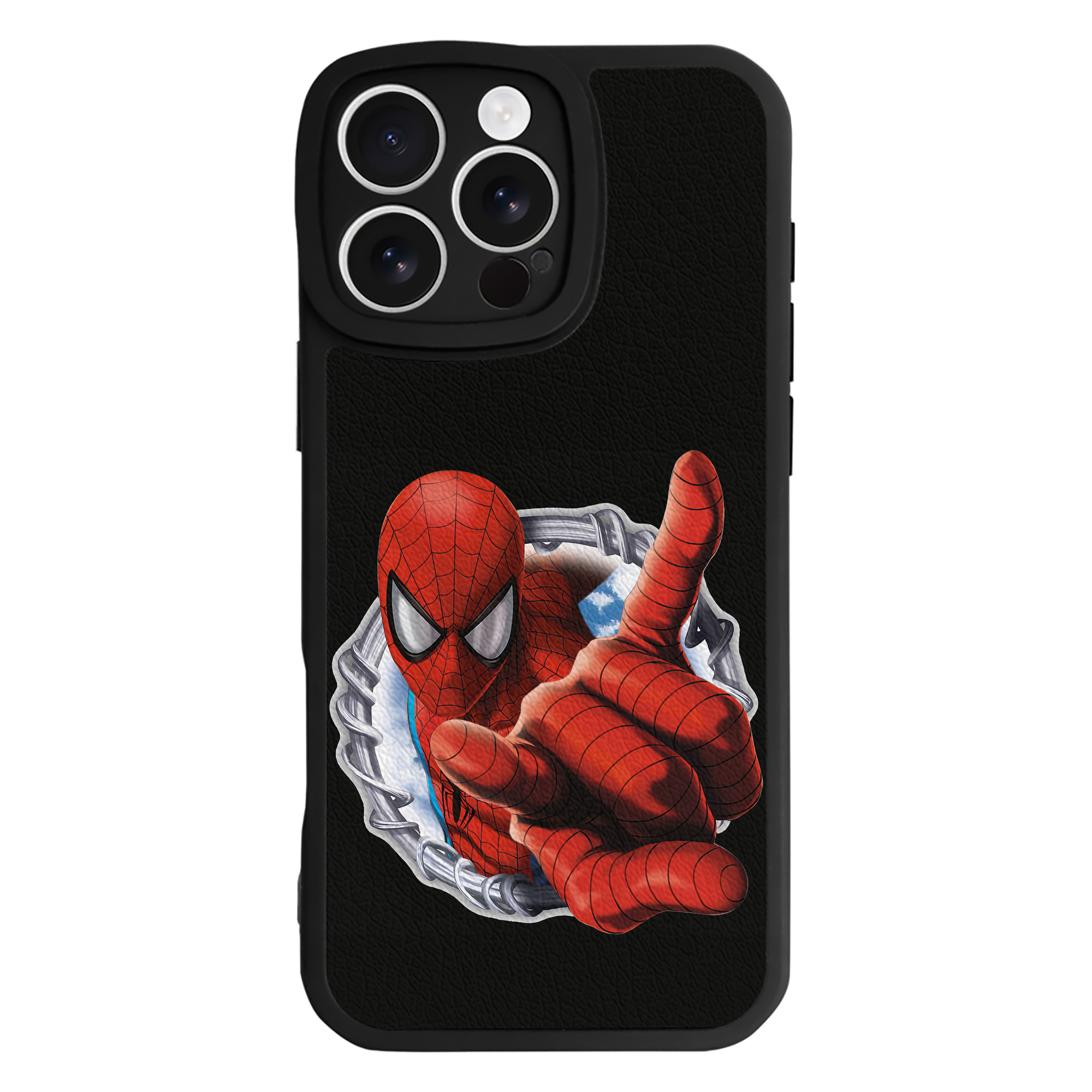 （画像用） Spider Man スパイダーマン 【iPhone 16シリーズ対応】シリコンスマホケース（レザー調） 材質：シリコン